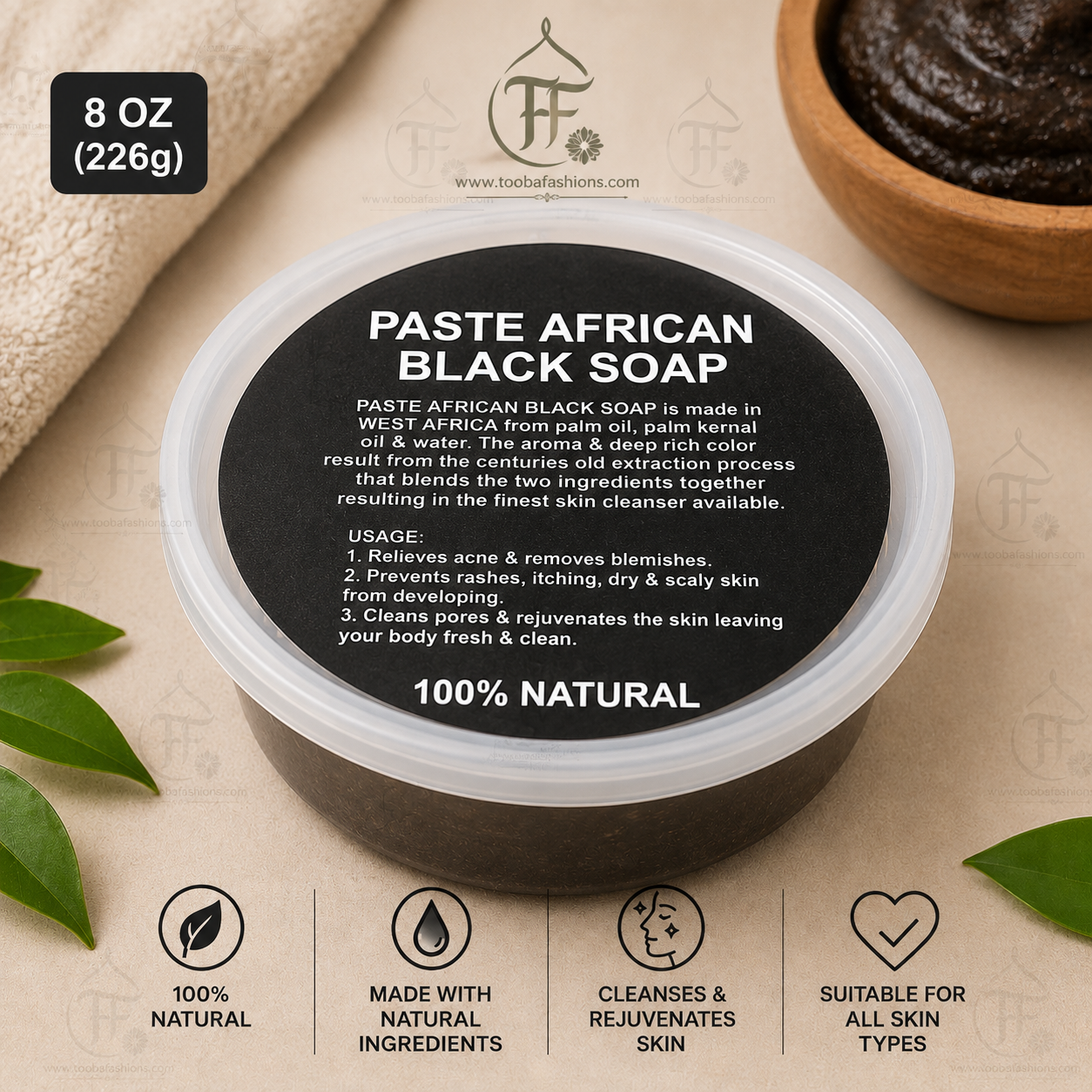 Raw Black Soap Paste – 8 oz