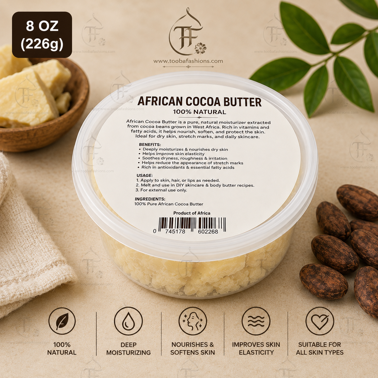 Raw Cocoa Butter – 8 oz