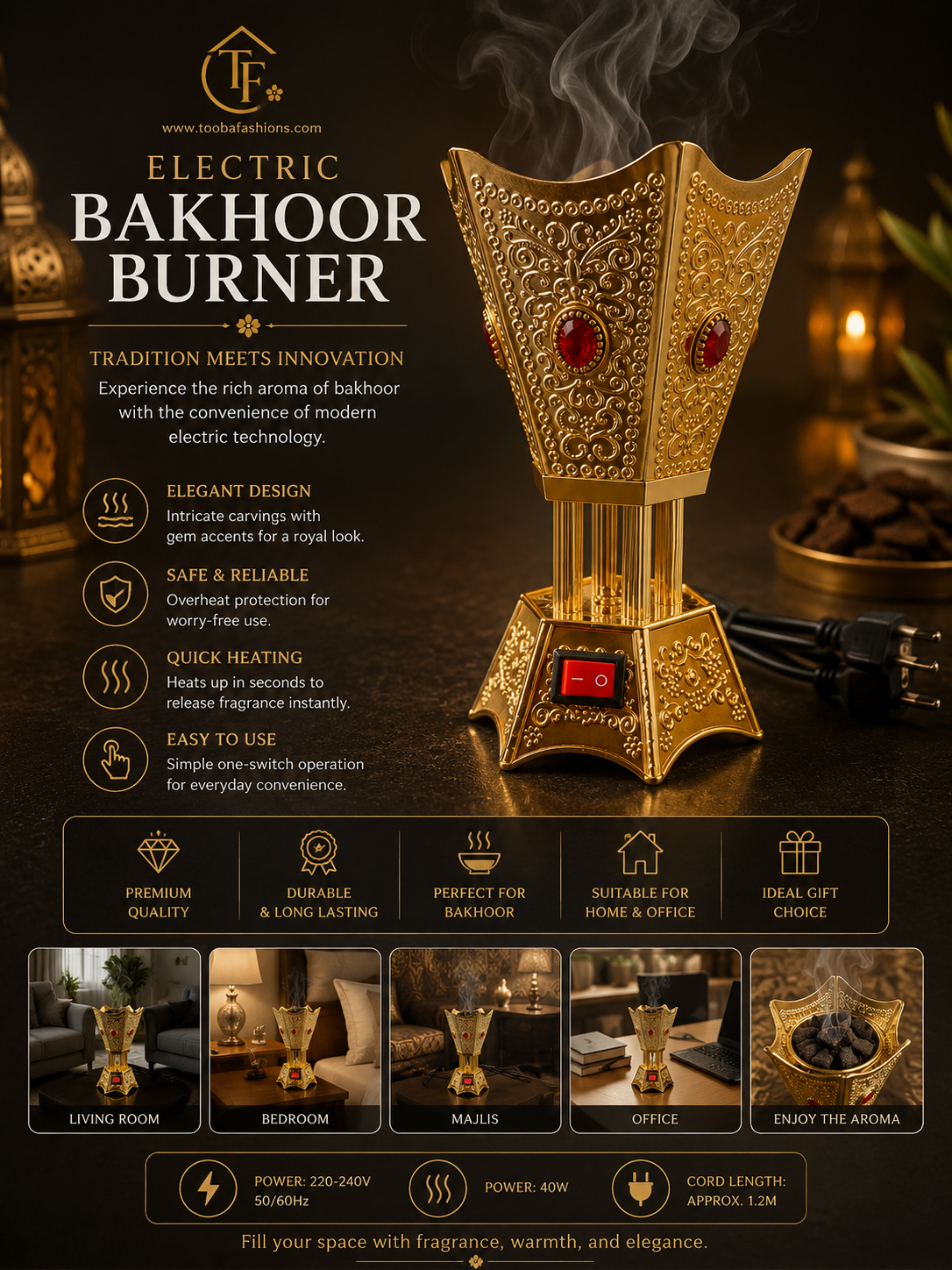 Electric Bakhoor Burner