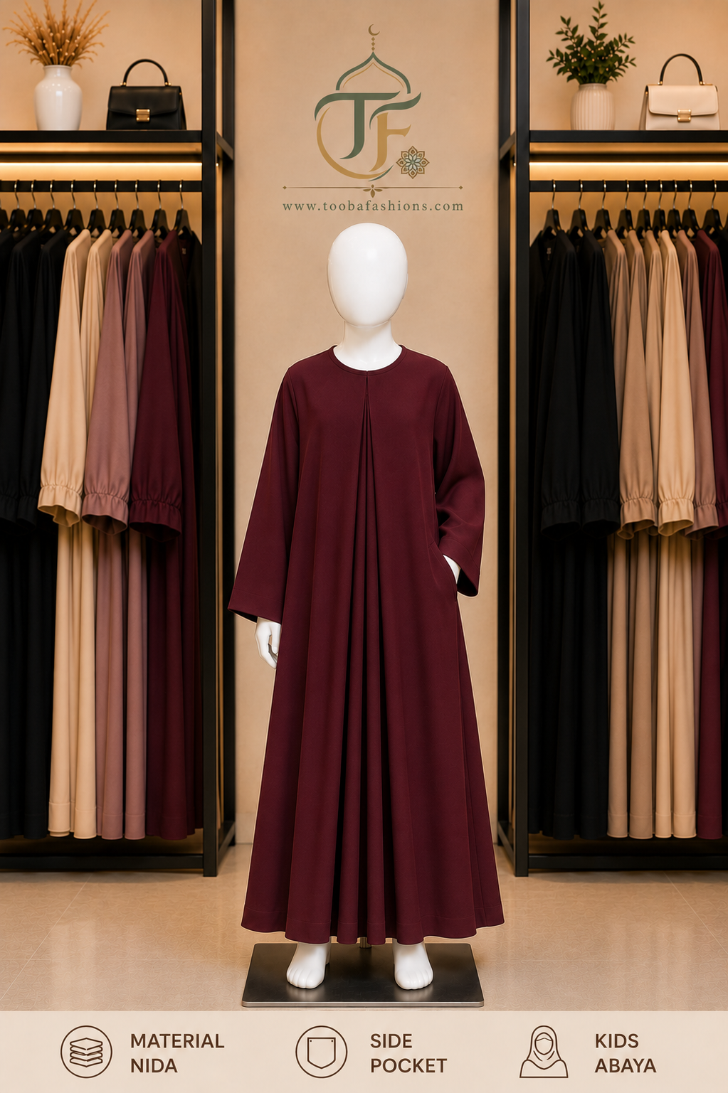 Plain Kid's Abaya (A Line)