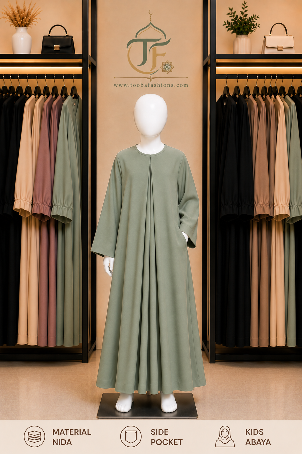 Plain Kid's Abaya (A Line)