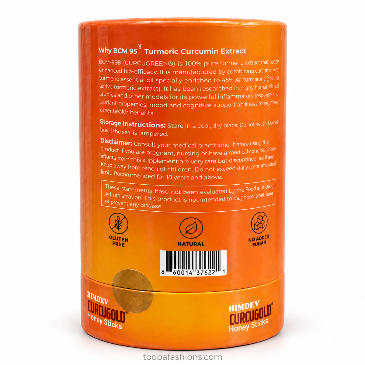 Turmeric Honey Sticks with Termeric Curcumin BCM-95 Extract + Bioperine - 40 Sticks