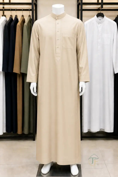 Al Firdous Men’s Thobe - Beige / 52 - Men’s Clothing