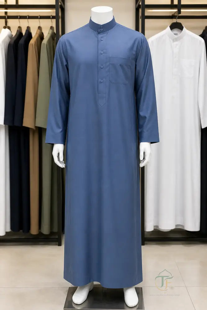 Al Firdous Men’s Thobe - Blue / 52 - Men’s Clothing