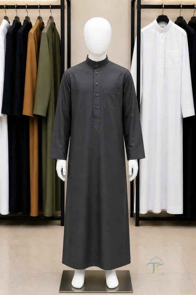 Al Firdous Men’s Thobe - Gray / 52 - Men’s Clothing