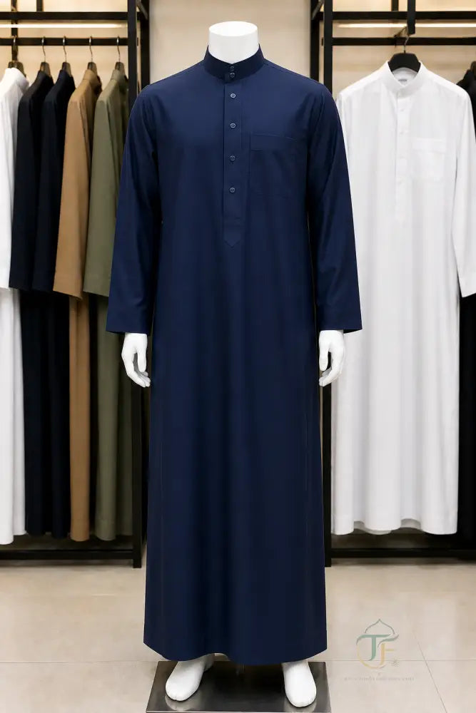Al Firdous Men’s Thobe - Navy / 52 - Men’s Clothing