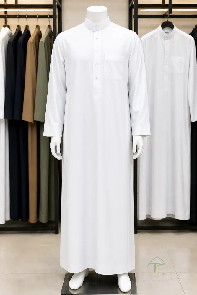 Al Firdous Men’s Thobe - White / 52 - Men’s Clothing