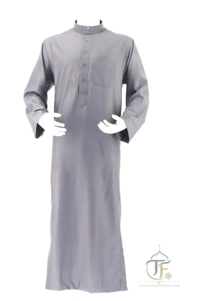 Daffah Men’s Thobe - Gray / 52 / Long - DAFFAH