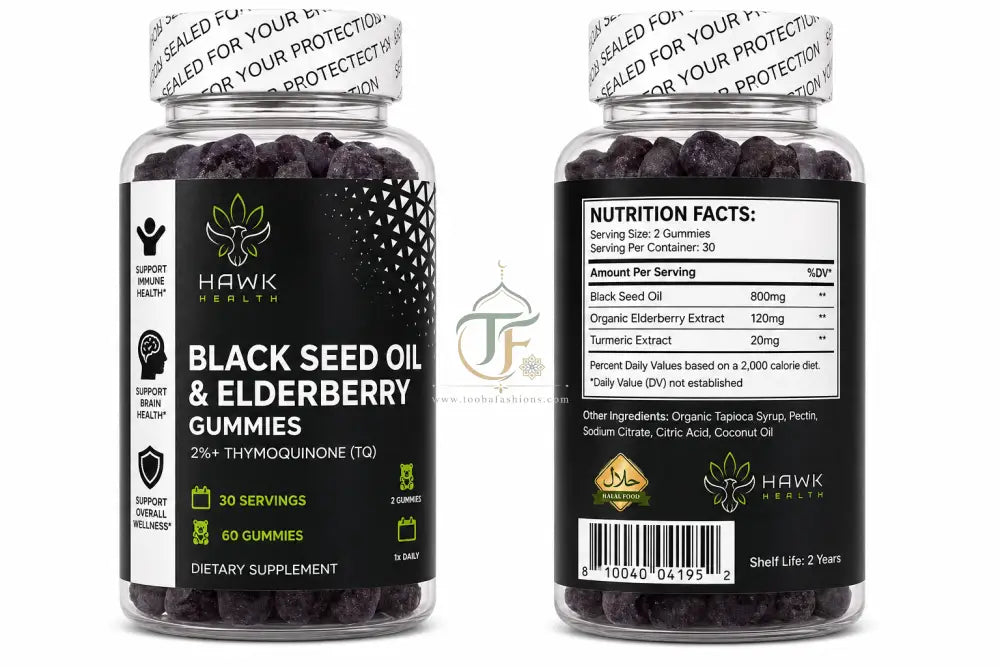 Hawk Black Seed Oil Elderberry Gummies - Halal Health Supplements