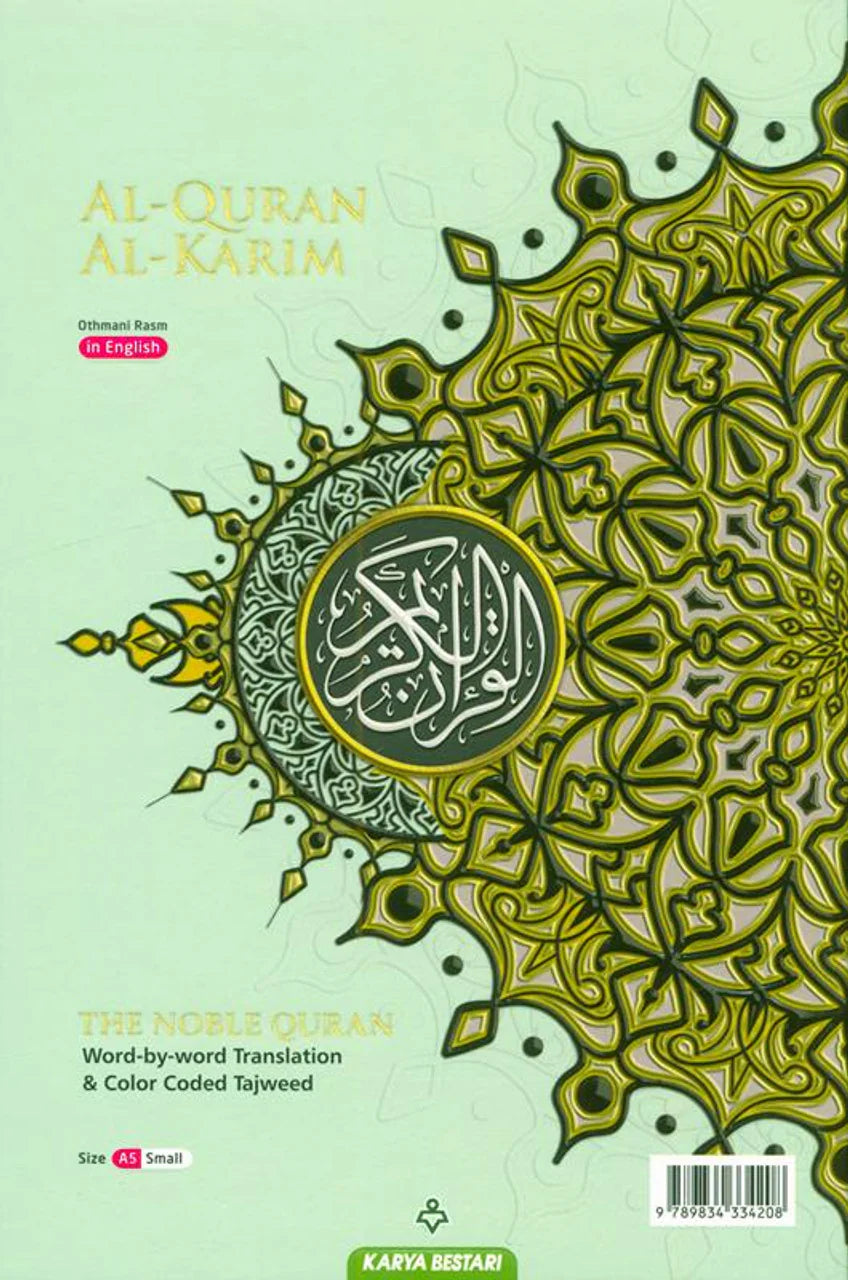 Maqdis Quran – Word-by-Word English-Arabic, Color-Coded Tajweed (A5)