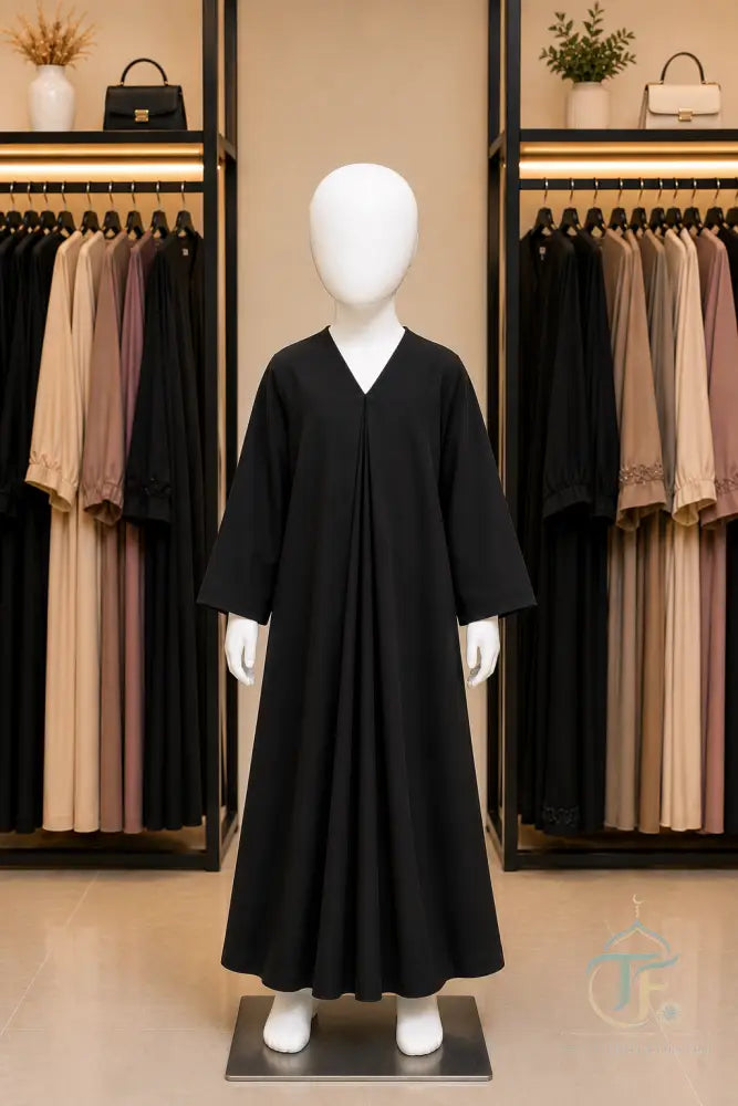 Plain Kid’s Abaya (Jersey Material) - Black / 30 - women’s clothing