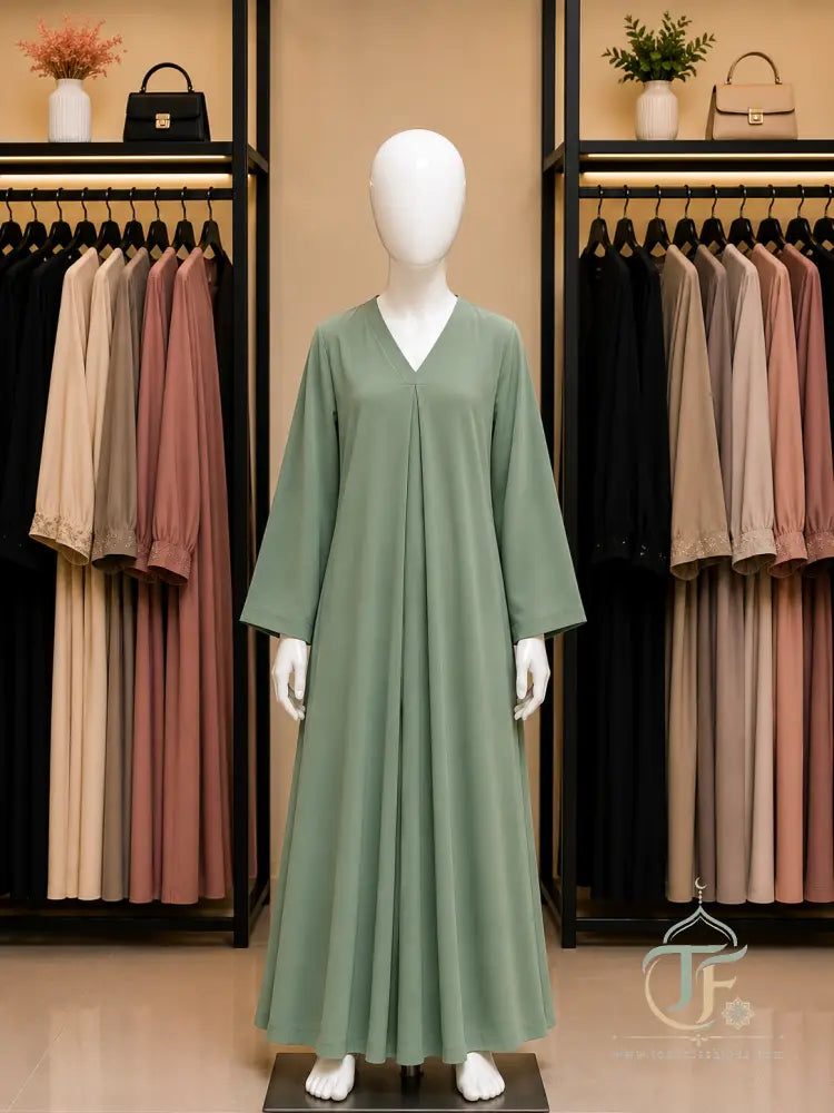 Plain Kid’s Abaya (Jersey Material) - Sage / 30 - women’s clothing