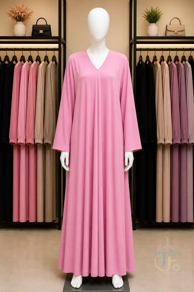 Plain Women Abaya (Jersey Material) - Fresh Pink / 52 - women’s clothing