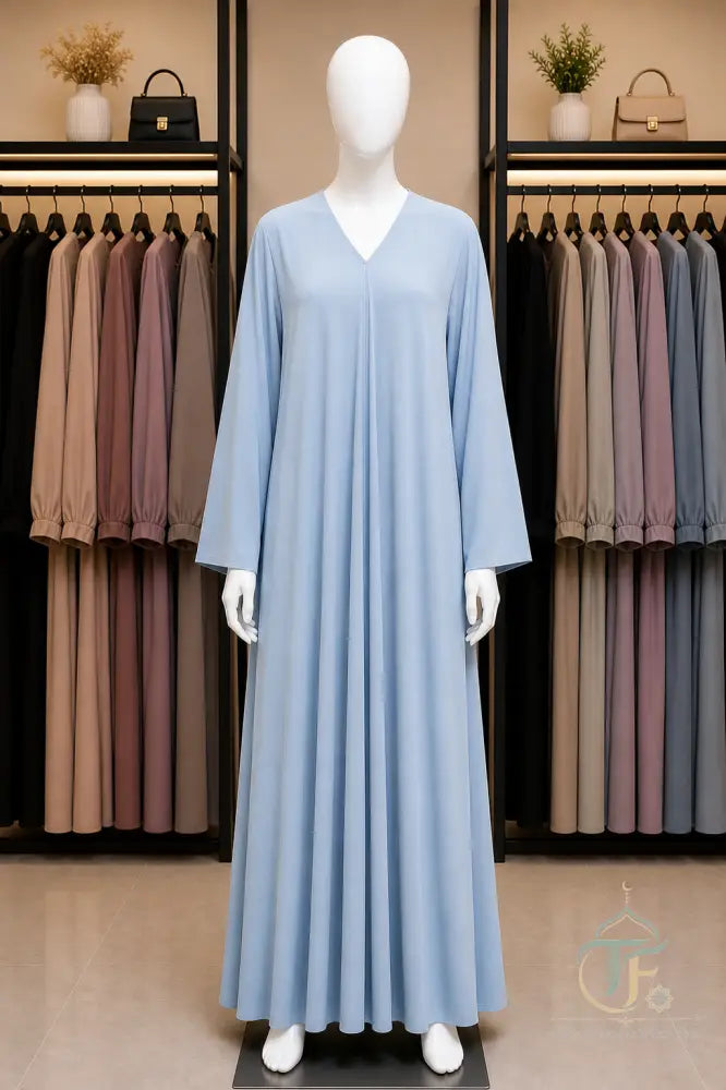 Plain Women Abaya (Jersey Material) - Powder Blue / 52 - women’s clothing