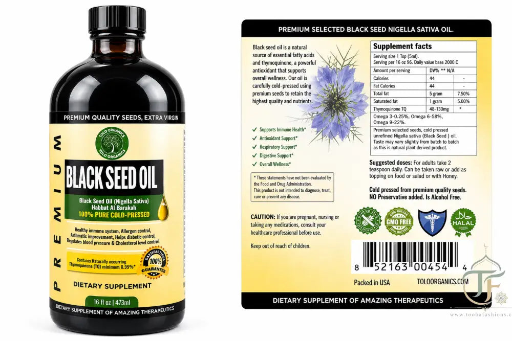 Tolo Premium Black Seed Oil - 16oz - Halal Health Supplements