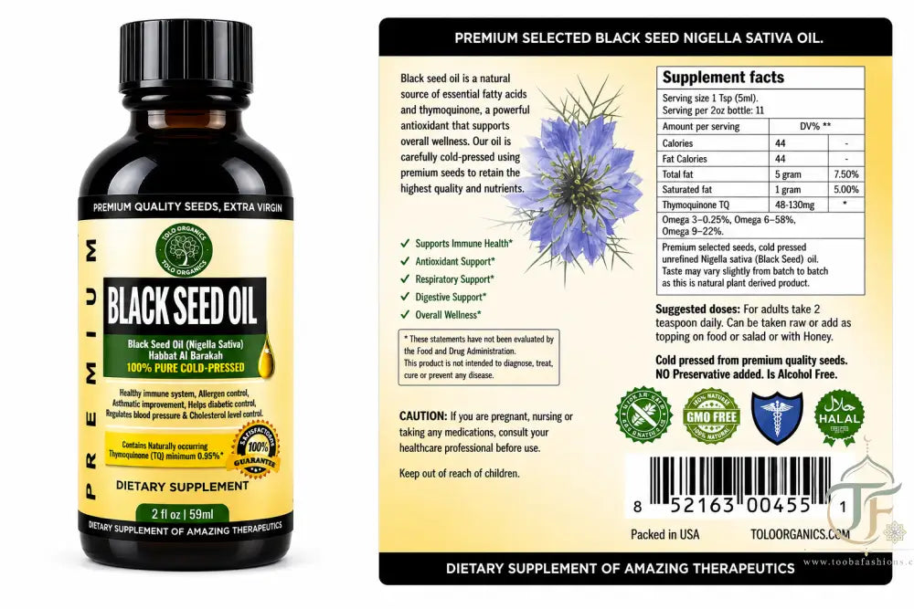 Tolo Premium Black Seed Oil - 2oz - Halal Health Supplements