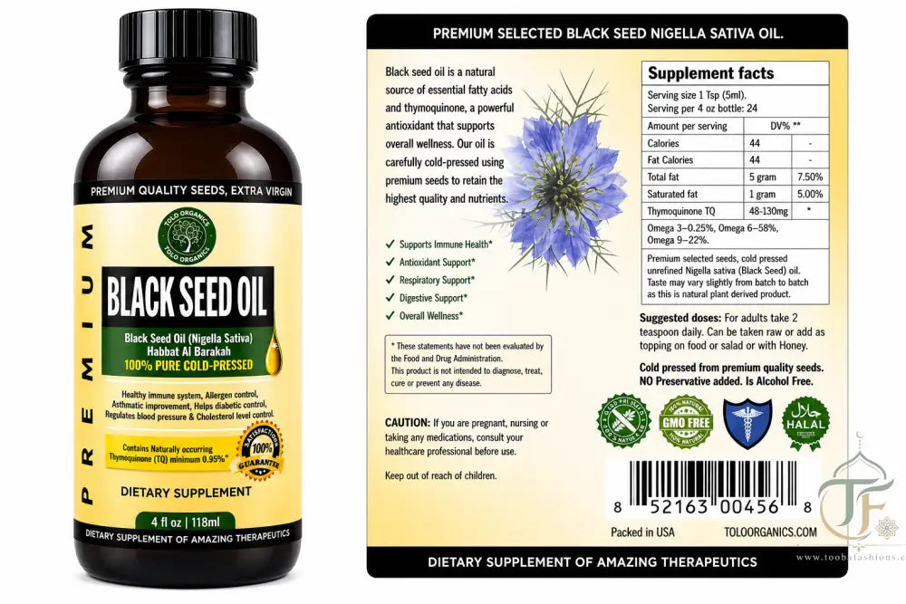 Tolo Premium Black Seed Oil - 4oz - Halal Health Supplements