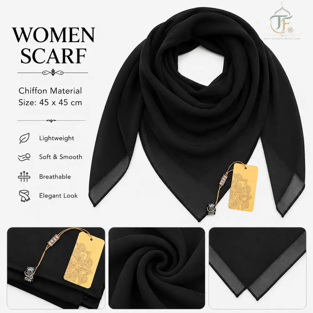 Women Scarf Plain - Black - women’s clothing