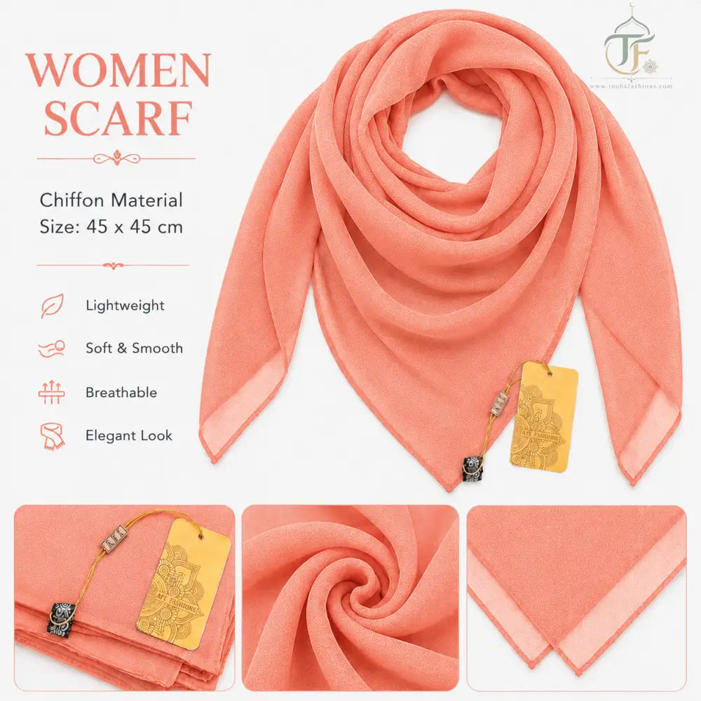 Women Scarf Plain - Coral Pink - women’s clothing