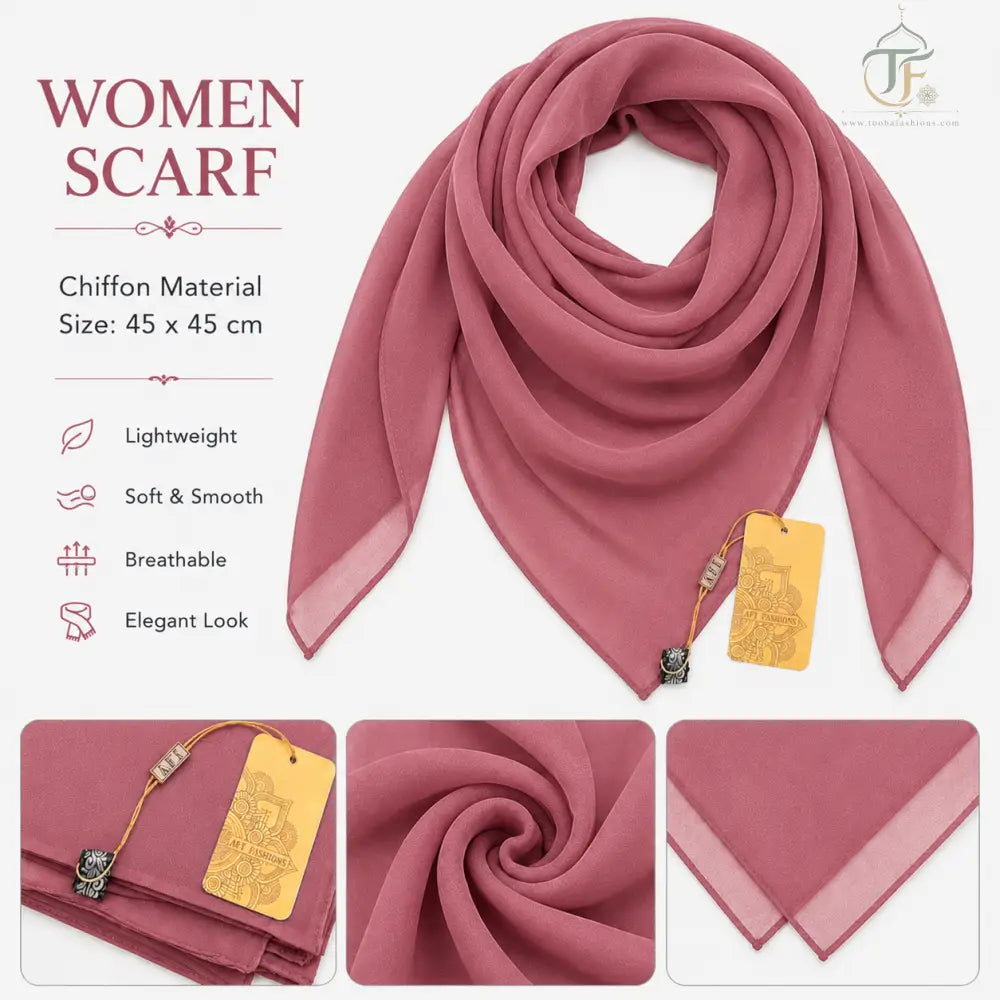 Women Scarf Plain - Dusty Pink - women’s clothing