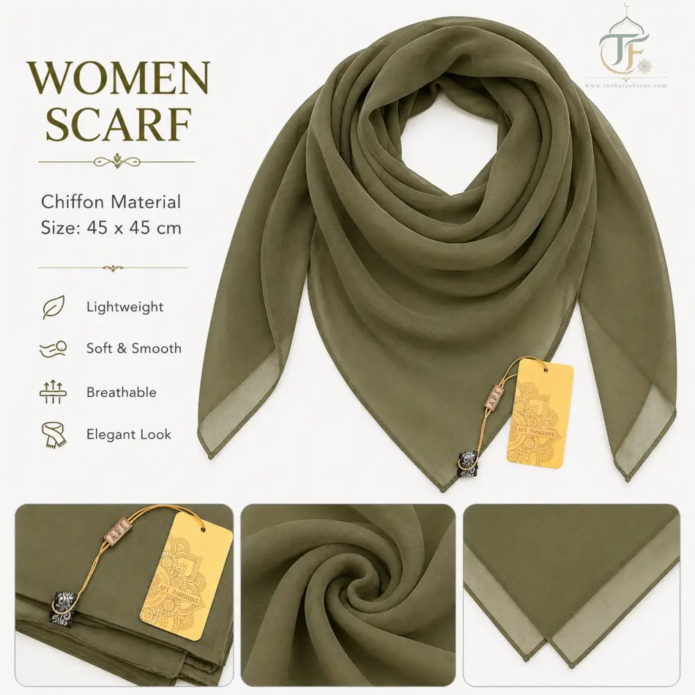 Women Scarf Plain - Olive Green - women’s clothing
